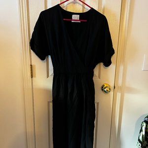 Black Wrap Dress- with pockets!